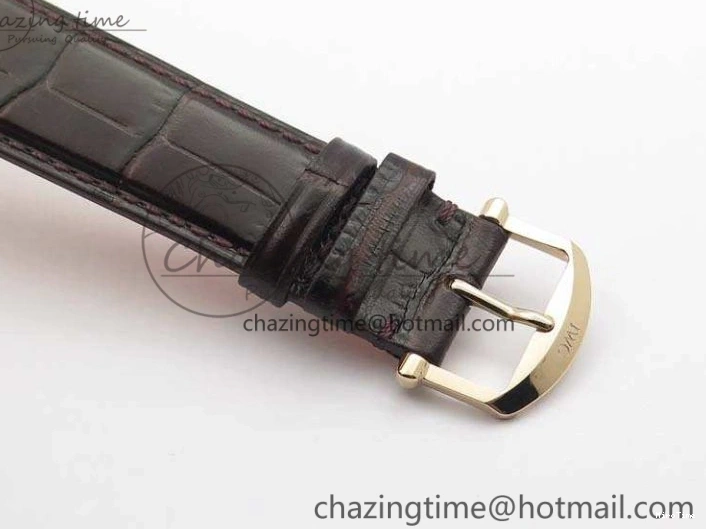 MIROTIME 0722 Neat Da Vinci IW356601 RG MKF 1:1 Best Edition White Dial On Brown Leather Strap A 7230